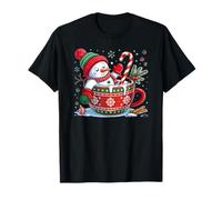 Christmas Shirt Snowman in Mug Funny Christmas T-Shirt
