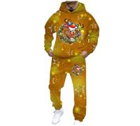 Christmas Shirt,Versatile Casual Menswear Set For Daily Wear And Leisure With Practical Pockets And Cozy Fleece Comfort (Gold, XXXL)
