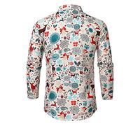 Christmas Shirts for Men Adult, Blouse Plus Size, Funny Crewneck Long Sleeve Novelty Jumpers Hawaiian Costume Festive Holiday Party Regular Fit Graphic Casual Tshirts Blouse Outfits