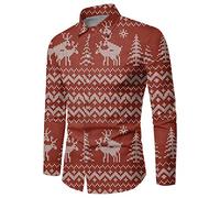 Christmas Shirts for Men Adult, Men Shirts Casual, Funny Crewneck Long Sleeve Novelty Jumpers Graphic Casual Tshirts Blouse Outfits Regular Fit Ugly Xmas Pullover Hilarious Fancy Dress Top