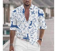 Christmas Shirts for Men Funny Christmas Shirt Men's Short Sleeve Funky Christmas Short Sleeve Shirt Buttoned with Reindeer Print Casual Christmas Shirt Christmas Costume Christmas Shirts for Festival