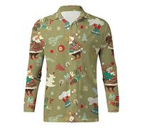 Christmas Shirts Mens Long Sleeve, Dress Shirts for Men Adult, Funny 3D Snowman Print Long Sleeve Casual Button Down Tshirt Top Xmas Party Theme Dress Shirt