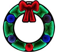 Christmas Shop Infinity Mirror Mains Operated 60cm Wreath in Green Christmas Shop Green