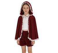 Christmas short cape, Christmas cloak and hat, Santa Claus shawl cape, red Christmas cape, women's and girls' winter coats