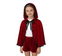 Christmas short cape, Christmas cloak and hat, Santa Claus shawl cape, red Christmas cape, women's and girls' winter coats