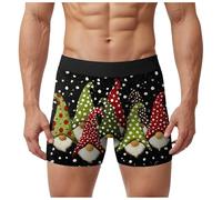 Christmas Shorts Men Xmas Shorts for Men Stretch Personalised Men’s Underwear Trunks Breathable Briefs UnderpantsFly Trunks Hipster Pants (B3-Light Green, L)