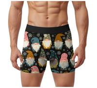 Christmas Shorts Men Xmas Shorts for Men Stretch Personalised Men’s Underwear Trunks Breathable Briefs UnderpantsFly Trunks Hipster Pants (B3-Khaki, M)