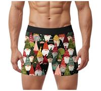 Christmas Shorts Men Xmas Shorts for Men Stretch Personalised Men’s Underwear Trunks Breathable Briefs UnderpantsFly Trunks Hipster Pants (B3-Red, XL)