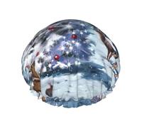 Christmas Shower Cap For Men Cap Women Reusable Waterproof Long Thick Hair Care Hair Short Kids Bath