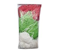 Christmas Shredded Tissue Paper - Red, Green & White Assortment - 3-Color Set for Gift Wrapping, Hampers & Crafts - 100g