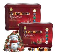 Christmas Signature Collection Chocolate Liqueurs Tin 370g - - 2 x Tins - AssortedChocolates - Luxury Gift Box for Adults - Perfect for Christmas, Parties & Celebrations - Fms
