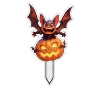 Christmas Signs Indoor 2D Flat Small Witch Girl/Pumpkin Man Decorative Stakes Outdoor For L Awn Yard Halloween Outdoor Decorations (D, A)
