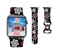 Christmas Silicone Band Compatible with Apple Watch Bands 38mm 40mm 41mm,Holiday Gifts Snowflakes Adjustable Soft sport Wristband Xmas Strap for iWatch Series SE 7/6/5/4/3/2/1