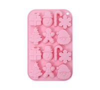 Christmas Silicone Chocolate Moulds,14 Cavity Candy Baking Molds, Snowflake Cane Snowman Xmas Tree Gingerbread Man Shape Mold for DIY Handmade Soap Candles Fondant