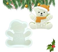Christmas Silicone - Melting Pan Bear | Flexible Non-stick Mould, Easy to Despair, Reusable and Heat Resistant, with Decorative Patterns for the s