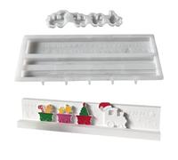 Christmas Silicone Mold - 24-Day Countdown Statue Crafting Silicone Mold,Easy Release Reusable Concrete Plaster Mould for Art Project Winter Holiday Ornament