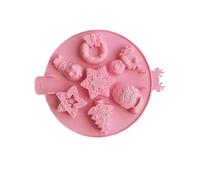 Christmas Silicone Mold, 7 Cavities Christmas Tree,Snowflake, Gloves,Five-Pointed Star and Gingerbread Man Shapes Baking Mould Chocolate Candy Soap Moulds for Christmas Xmas Cake Decoration