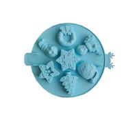Christmas Silicone Mold, 7 Cavities Christmas Tree,Snowflake, Gloves,Five-Pointed Star and Gingerbread Man Shapes Baking Mould Chocolate Candy Soap Moulds for Christmas Xmas Cake Decoration