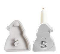 Christmas Silicone Mold Creative Silicone Mold | Santa Resin Candle Mould - Easy Release Reusable Candle Holder with Letters for Soap and Cake