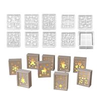 Christmas Silicone Molds - 10 Packs Resin Candy Casting Set For Window And Festival, Nonstick Tray With Holiday Icons, Craft Mould For Haunted House, Ann
