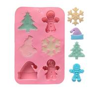 Christmas Silicone Molds | 6-Cavity Baking Mould Heat Resistant | Christmas Candle Molds,for Dessert Jellies Wax Melts Gummy Cake Topper