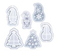 Christmas Silicone Molds 6 Pieces Non Stick Easy Release Crafts Casting | Christmas Gnome Craft Mold for Holiday Party Home Gathering Cake Fudge Candy