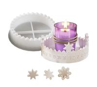 Christmas Silicone Molds - Advent Candle Holder | 2 Pieces Easy Release Molds for Plaster Cement Molding | Decorative Holder DIY Making Project Craft Supplies