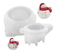 Christmas Silicone Molds, Snowman Jar Resin Casting Molds, DIY Chirstmas Candle Holder Mould for Making Candle Jars, Jewelry Container Home Decorations