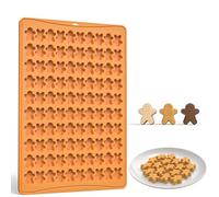 Christmas Silicone Mould,100-Cavity Gingerbread Man Mini Gummy Mold Silicone Gingerbread Candy Mould for Baking,Cookies,Pudding,Jelly,Dog Treat