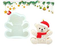 Christmas Silicone Mould for Harz - Handmade Baking Pan Bear Shapes | Non-Adhesive Silicone Shape for Simple Redemotion, Candle Light Baking Hand Tools