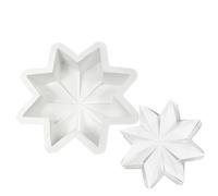Christmas Silicone Mould, Non-Stick Craft, 22 x 22 x 5.7 cm, Octagonal Star Shape Craft, Silicone Ornament Casting, Compact, for Ornament Making, Jewellery Pendants, Soap and Dessert Crafts