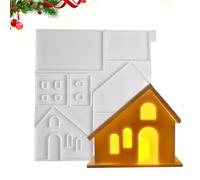 Christmas Silicone Mould - Santa House Shape Mould | Candle Holder with Base | Candle Holder with Base for Candles, Crafts, Desserts, Chocolate, Jelly, Christmas Sugar