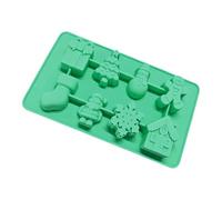Christmas Silicone Mould Silicone Festive Press Mould Release Tool | Christmas gingerbread man chocolate mould for soap, small cakes, desserts, candle, kitchen and holiday party, green