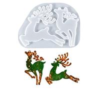 Christmas Silicone Moulds,1PC Elk Shaped Christmas Resin Moulds Silicone Moulds for Resin Casting,Deer Reindeer Christmas Pendant Mold for Christmas Tree Decorations Keychain DIY Crafts Gifts