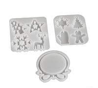 Christmas Silicone Moulds 3pcs Snowflake Tree Bow