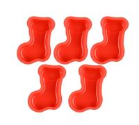 Christmas Silicone Moulds, 5PCS DIY Christmas Sock Shape Christmas Tree Snowman Socks Bells Cake Moulds,Cake Decoration Baking Mold for Candy Chocolates Cookie Ice Jelly and Handmade