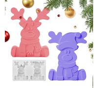 Christmas Silicone Moulds for Resin, Sitting Reindeer Moulds, Sitting Elk Silicone Mould - For DIY Soap, Sweets, Fondant, Baking, Winterproof, Crafts, Key Ring, Decoration, Table Decoration