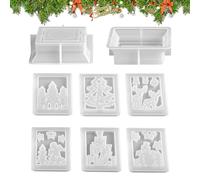 Christmas Silicone Moulds, Non-Adhesive Reusable Set - Christmas Candle Moulds Festive Decoration - For Wax Plaster Lanterns Candle Holder Home Decoration Table Decoration Adults