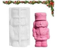 Christmas Silicone Moulds, Non-Stick Solid Tool, Nutcracker Candle Making, Christmas Soap Moulds - For Epoxy Resin, Clay, Chocolate, Baking, Arts & Crafts, Home Decoration, Party Supplies