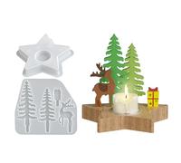 Christmas Silicone Moulds, Star with Easy Demoulding for Holidays, Christmas Moulds for Candle Holders Made of Cast Resin - for Candle Holder, Home Decoration, Office, Party, Favours, Arts & Crafts
