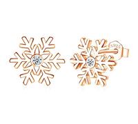 Christmas Silver Stud Earrings for Women Girls, 925 Sterling Silver Snowflake Reindeer Santa Claus Studs Earring, Xmas Tiny Cartilage Small Sleeper Stud Earrings Gift for Christmas Birthday