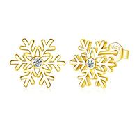 Christmas Silver Stud Earrings for Women Girls, 925 Sterling Silver Snowflake Reindeer Santa Claus Studs Earring, Xmas Tiny Cartilage Small Sleeper Stud Earrings Gift for Christmas Birthday