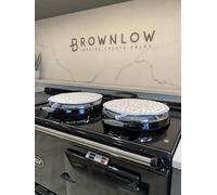 Christmas Silver Trees & Gold Reindeer Chef Pads Lid Covers for Aga Range Cooker - PAIR