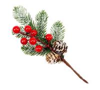Christmas Simulation Pine Cone Branch Snowflake Berry Tree Branch Holiday Decoration Simulation Plant(A2)