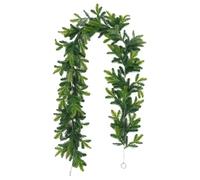 Christmas Single Fork Natural Garland Artificial Greenery Garlands Real Touch Garland Over Window For Home Christmas Table Mantle Fireplace Wall Decoration Garden (Green) (1 pcs)