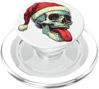 Christmas Skull, Santa Claus badass, music, Santa Claus gift PopSockets PopGrip for MagSafe