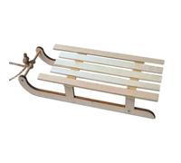Christmas Sled Ornament - Rustic Sleigh Decor, Wooden Holiday Prop | Miniature Wood Sleigh Decoration, Christmas Table Centerpiece, Winter Themed Shelf Accent, Mantel Decor with Snow Setup