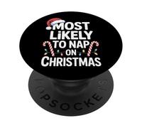 Christmas Sleep Squad Most Likely To Nap Funny PopSockets Adhesive PopGrip
