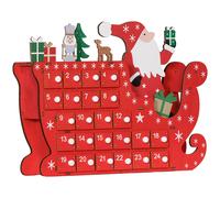 Christmas Sleigh Advent Calendar Red - 36cm