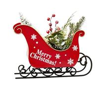 Christmas Sleigh Ornament - 27cm Large Hollow 3D Pendant Wrought Iron Christmas Decoration Festive Hanging Sleigh Classic Style | Seasonal Decoration for Family Party Home Garden